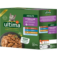 Produktbild von Ultima Sterilized Katze Adult Mix II Huhn Rind Thunfisch Seefisch 8 x 85 g