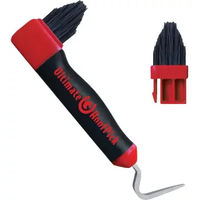 Produktbild von Ultimate HoofPick Hufpflege Bürste für Pferde aus Nylon in Schwarz und Rot