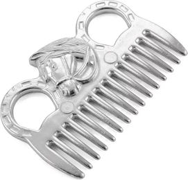 Produktbild von Umbria Equitazione Aluminium-Pferdehaarbürste in Silber