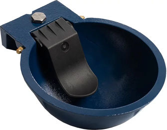 Produktbild von Umbria Equitazione Druckpferdetränke aus Gusseisen mit hochbelastbarer PVC-Zunge in Blau
