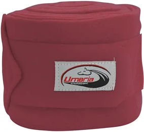 Produktbild von Umbria Equitazione Fleece-Pausenbänder Gamaschen für Pferde Set 4 Stück in Rot und Rosa