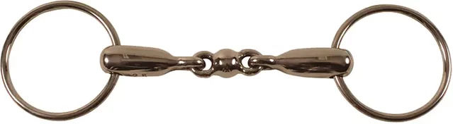 Umbria Equitazione Gebiss Filet Ringe mit Kugel aus Edelstahl Grösse 13,5 – Bild 1 von 2