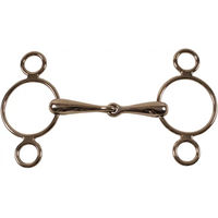 Produktbild von Umbria Equitazione Gebiss mit 3 hohlen Ringen aus Edelstahl für Pferde