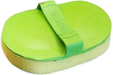 Produktbild von Umbria Equitazione Gummischaum-Striegel mit Griff in Grün