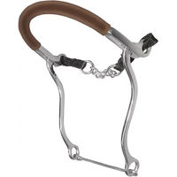Produktbild von Umbria Equitazione Hackamore für Pferde mit gummibeschichtetem Kettenzug und Nasenriemen in Braun