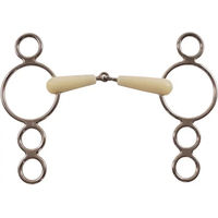 Produktbild von Umbria Equitazione Happy Mouth Gewinde Pessoa Gebiss mit 2 Ringen für Pferde 14,5 Braun Weiß