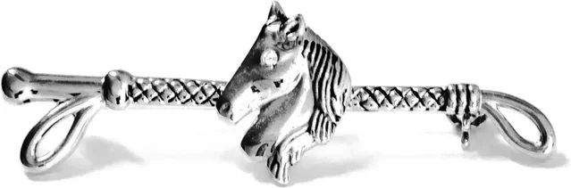 Produktbild von Umbria Equitazione Krawattennadel für Pferde Modell Pferdekopf aus Metall in Silber und Grau