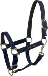 Produktbild von Umbria Equitazione Nylonhalfter für Pferde mit Lederverstärkung in Blau
