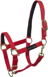 Produktbild von Umbria Equitazione Nylonhalfter für Pferde mit Lederverstärkung in Rot