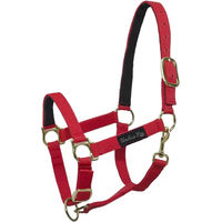 Produktbild von Umbria Equitazione Nylonhalfter für Pferde mit Lederverstärkung in Rot