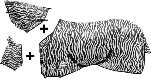 Produktbild von Umbria Equitazione Outdoor-Pferdedecke Zebra Muster Bunt