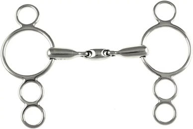 Umbria Equitazione Pessoa Gebiss für Pferde mit Olive in Silber 13,5 – Bild 1 von 2