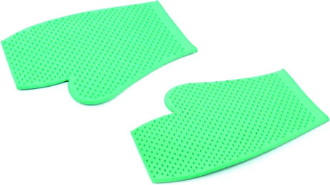 Umbria Equitazione Putzhandschuhe aus Silikon für die Fellpflege in Grün – Bild 1 von 1