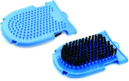 Produktbild von Umbria Equitazione Putzhandschuhe mit Borsten für die Fellpflege in Blau