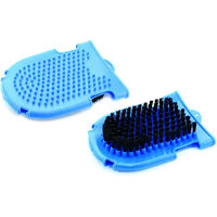 Produktbild von Umbria Equitazione Putzhandschuhe mit Borsten für die Fellpflege in Blau