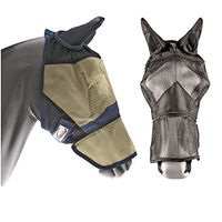 Produktbild von Umbria Equitazione PVC-Fliegenhaube für Pferde mit Ohrenbedeckung und Klettverschluss Schwarz Größe L