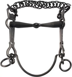 Produktbild von Umbria Equitazione Spanisches Gebiss für Pferde aus Edelstahl in Schwarz mit schwenkbaren Backen