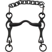 Produktbild von Umbria Equitazione Spanisches Gebiss für Pferde aus Edelstahl mit schiebbaren Pauschen in Silber oder Schwarz