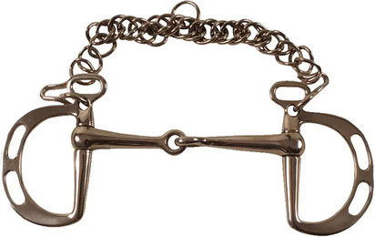 Produktbild von Umbria Equitazione Spanisches Gebiss für Pferde mit Gelenk aus Edelstahl in Silber und Braun