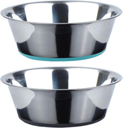 Unicco Hundenapf aus Edelstahl mit rutschfestem Silikon Silber 2er Pack – Bild 1 von 7
