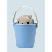 Produktbild von United Pets Crock Hundefutterbehälter aus Kunststoff Grau/Blau mit Futterschaufel - 2 kg