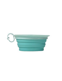 Produktbild von United Pets Leaf Bowl Faltbarer Reisenapf aus Silikon für kleine bis mittlere Hunde und Welpen in Aquamarin