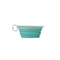 Produktbild von United Pets Leaf Bowl Faltbarer Reisenapf aus Silikon für kleine bis mittlere Hunde und Welpen in Aquamarin