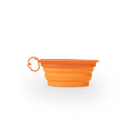 Produktbild von United Pets Leaf Bowl Faltbarer Reisenapf aus Silikon Orange für Welpen sowie kleine bis mittlere Tiere