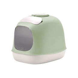 United Pets Minù Haubentoilette für Katzen mit Schaufel und Filter Grün/Weiß 40 x 40 x 50 cm – Bild 1 von 2