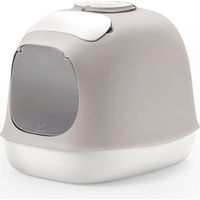 Produktbild von United Pets MINÙ Katzentoilette mit Abdeckung und Schaufel in Weiß/Grau 40 x 40 x 50 cm
