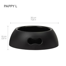 United Pets Pappy Futternapf für Hunde Schwarz aus Kunststoff 2200ml Größe L - 2,2 l – Bild 1 von 3