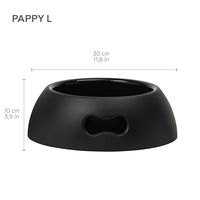 Produktbild von United Pets Pappy Futternapf für Hunde Schwarz aus Kunststoff 2200ml Größe L - 2,2 l