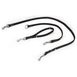 Produktbild von Universal Hundeleine Barcelona Black aus Bio-Leder Schwarz 235 cm 14 mm