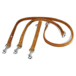 Produktbild von Universal Hundeleine Toronto aus Leder in Cognac Braun wasserabweisend