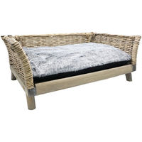 Produktbild von UNUS ANIMALS Hundebett aus Weide mit waschbarem Kissen in Grau