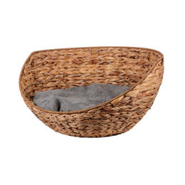 UNUS ANIMALS Hundekorb rund mit Kissen für kleine und mittlere Hunde und Katzen in Grau Natur – Bild 1 von 8