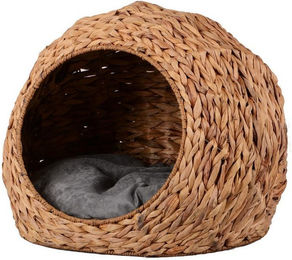 UNUS ANIMALS Katzenhöhle und Hundekorb aus Naturmaterialien mit Kissen für kleine bis mittlere Hunde und Katzen – Bild 1 von 7