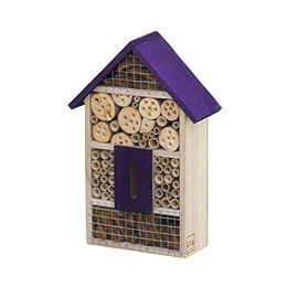 UNUS Garden Insektenhotel aus Holz in Lila als Nisthilfe für Wildbienen und Insekten aus FSC-zertifiziertem Holz – Bild 1 von 6