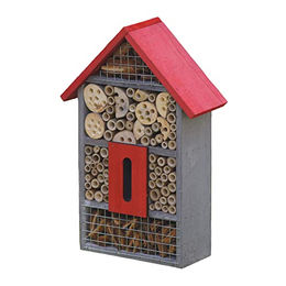 UNUS Garden Insektenhotel aus Holz in Rot als Nisthilfe für Wildbienen und Insekten mit FSC Mix Credit – Bild 1 von 5