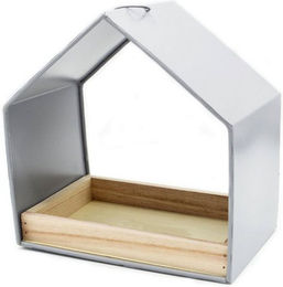 UNUS Living Vogelhaus aus Metall zum Aufhängen in Silber und Grau – Bild 1 von 8