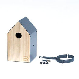 UNUS Vogelhaus Nistkasten aus Holz mit Metallbefestigung und Dachrinnenbefestigung – Bild 1 von 3