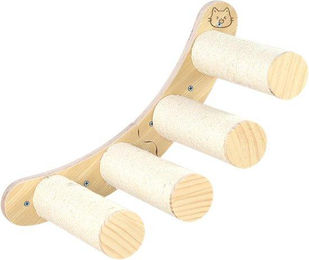 Unyqoos Katzen-Kletterwand aus massivem Holz mit Jute-Kratztau Grau 4 Ebenen B 21,5 x L 53 cm – Bild 1 von 1