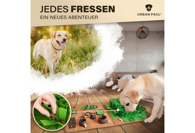URBAN PAUL Intelligenzspielzeug Schnüffelteppich für Hunde XL aus Filz in Grün mit 9 Verstecken – Bild 1 von 4