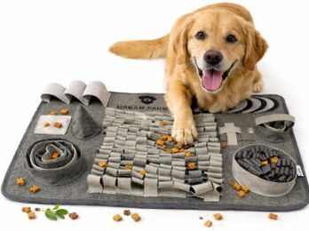 URBAN PAUL Schnüffelteppich EXPLORE Intelligenzspielzeug für Hunde aus Filz in Grau Schwarz – Bild 1 von 6