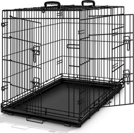 URMECCH Hundetransportbox aus Metall faltbarer Hundekäfig für Hunde in Schwarz Größe L – Bild 1 von 11