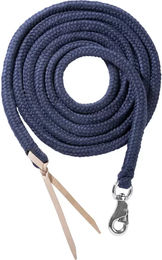 USG Bodenarbeitsseil Bullsnap aus Leder in Blau mit Karabinerhaken – Bild 1 von 3