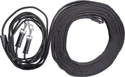 USG Doppellonge Soft für Pferde aus Nylon in Schwarz 16m – Bild 1 von 5