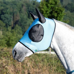 Produktbild von USG Fliegenmaske mit Ohrenschutz für Pferde in Blau aus Elasthan