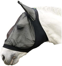 USG Fliegenmaske mit Ohrenschutz für Pferde in Schwarz aus Polyester – Bild 1 von 2