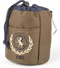 Produktbild von USG Futterbeutel aus Nylon mit Gürtelschlaufe wasserabweisend Braun Blau 12 cm x 10 cm